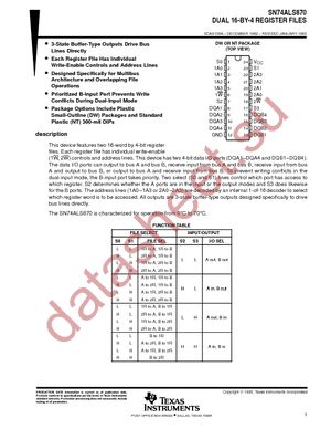 SN74ALS870NSRG4 datasheet  